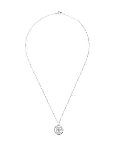 De Beers 18kt White Gold Enchanted Lotus Openwork Medal Diamond Necklace