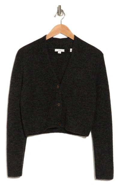 Vince Alpaca Wool Blend Crop Cardigan In Black ModeSens