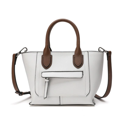 Tiffany & Fred Paris Tiffany & Fred Full-grain Leather Top-handle/shoulder Bag In White