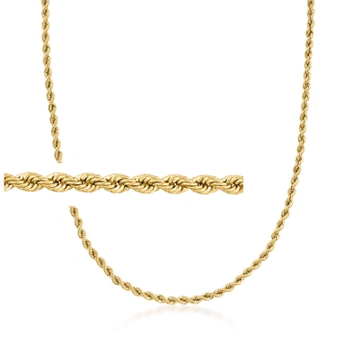 Ross-simons Italian 2.2mm 18kt Yellow Gold Rope-chain Necklace