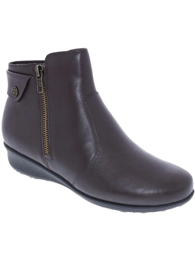 Drew Athens Womens Side Zipper Leather Ankle Boots In Brown