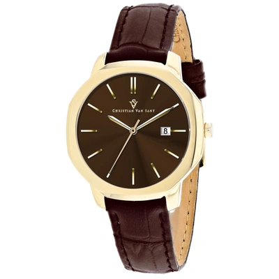 Christian Van Sant Women's Octave Slim Brown Dial Watch