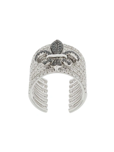 Elise Dray Crown Embellished Ring - Metallic