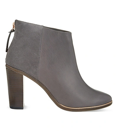 Ted Baker Lorca 3 Leather Heeled Ankle Boots In Grey | ModeSens