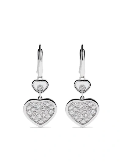 Chopard 18kt White Gold Happy Hearts Diamond Drop Earrings