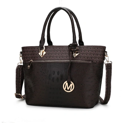 Mkf Collection By Mia K Grace Signature And Croc Embossed Tote Handbag In Brown