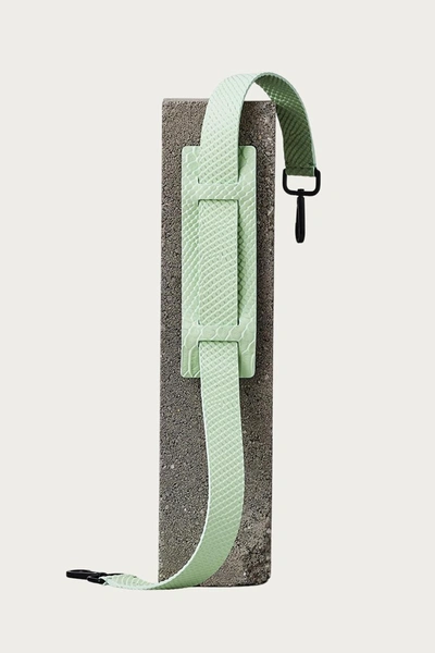Ampersand As Apostrophe Leather Shoulder Strap In Mint Python
