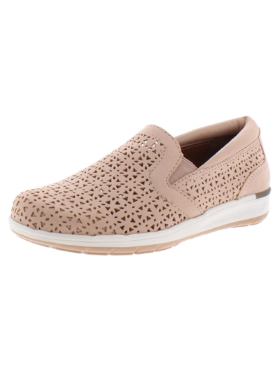 Walking Cradles Orleans Womens Leather Perforated Flats In Beige