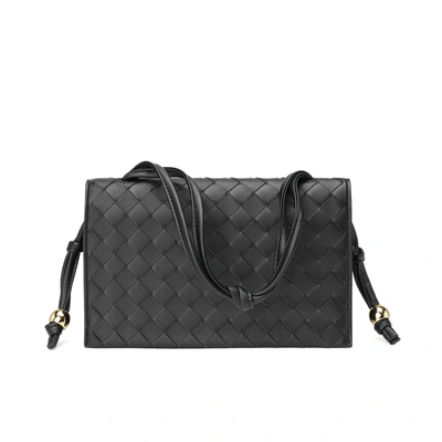 Tiffany & Fred Paris Tiffany & Fred Woven Leather Shoulder Bag/ Clutch In Black