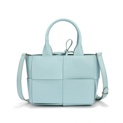 Tiffany & Fred Paris Tiffany & Fred Smooth Woven Leather Crossbody/shoulder Bag In Blue