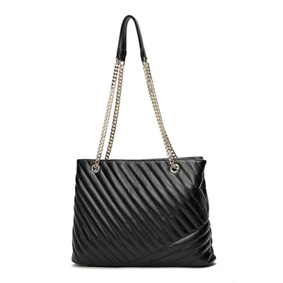Tiffany & Fred Paris Tiffany & Fred Quilted Sheepskin Leather Tote Bag In Black