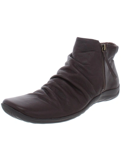Walking Cradles Abigail Womens Leather Ruched Ankle Boots In Grey