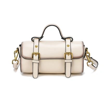 Tiffany & Fred Paris Tiffany & Fred Smooth Leather Barrel Shape Crossbow Bag In White