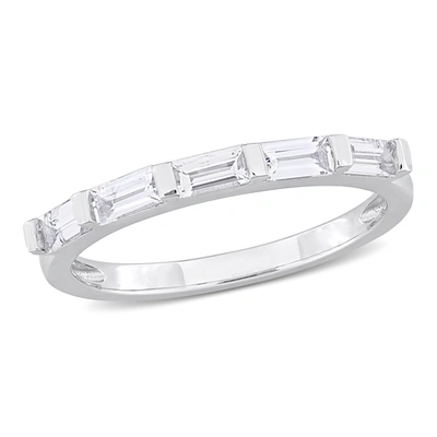 Mimi & Max 4/5ct Tgw Baguette-cut White Sapphire Anniversary Band In 10k White Gold
