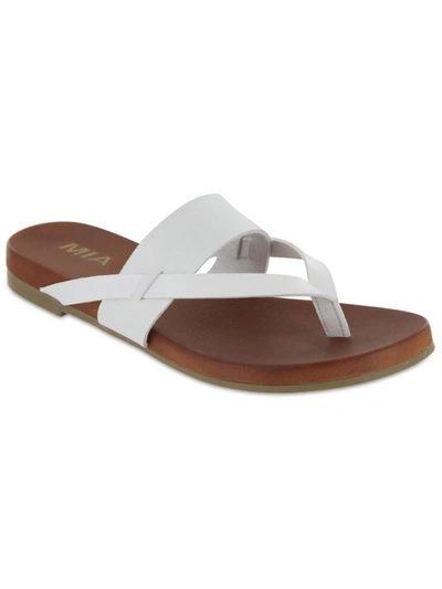 Mia Mariahh Womens Padded Insole Flip Flop Slide Sandals In White
