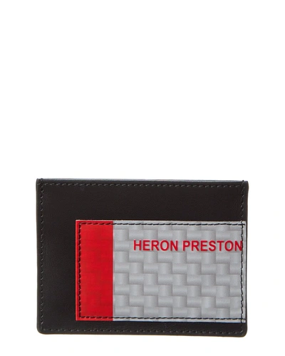 Heron Preston Hp Tape Leather Card Case In Black