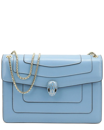 Tiffany & Fred Fold-over Smooth Leather Crossbody In Blue