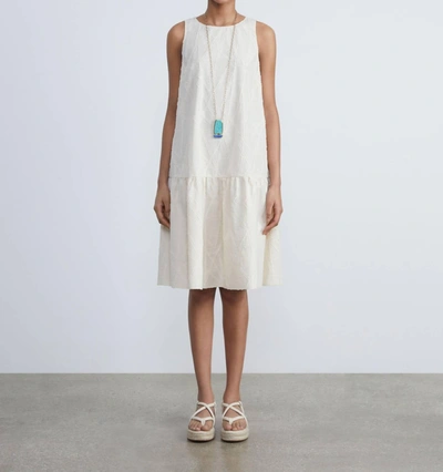 Lafayette 148 Sleeveless Drop Waist Dress In Buff In Multi