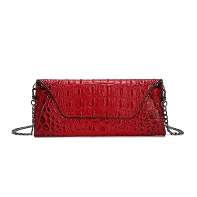 Tiffany & Fred Paris Tiffany & Fred Alligator Embossed Leather Wallet/ Clutch In Red