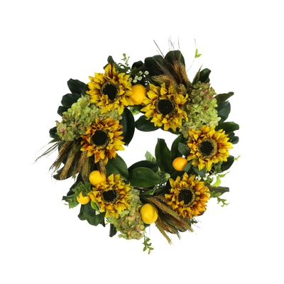 Creative Displays Fall Wreath W/ Sunflowers, Hydrangea And Lemons
