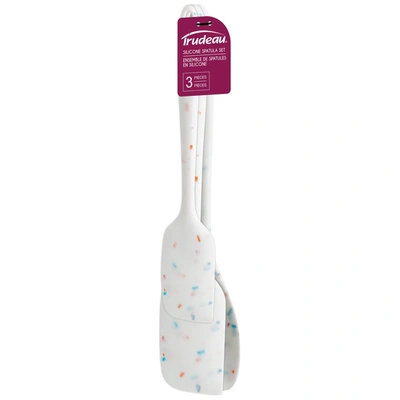 Trudeau Confetti Silicone Spatulas, Set Of 3 In White