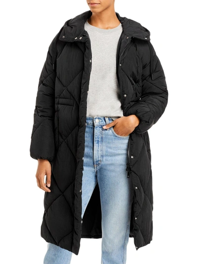 Oofwear Womens Winter Hooded Puffer Coat In Black