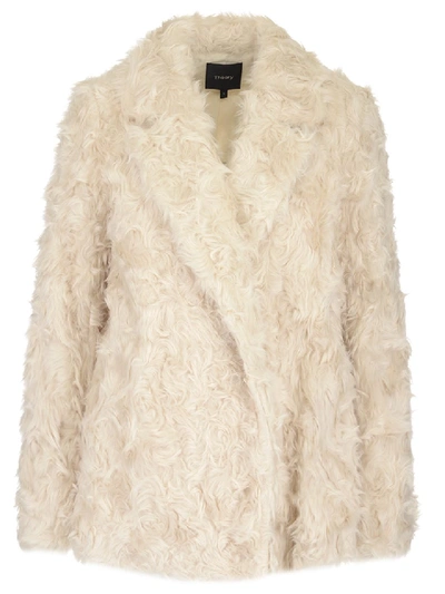 Theory Clairene Jackson Faux-fur Jacket In White