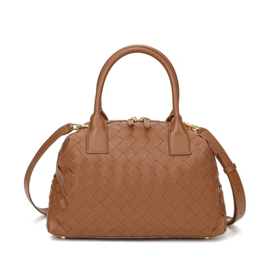 Tiffany & Fred Paris Tiffany & Fred Woven Leather Large Satchel/shoulder Bag In Brown