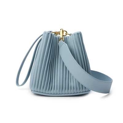 Tiffany & Fred Paris Tiffany & Fred Pleated Leather Shoulder Bag In Blue