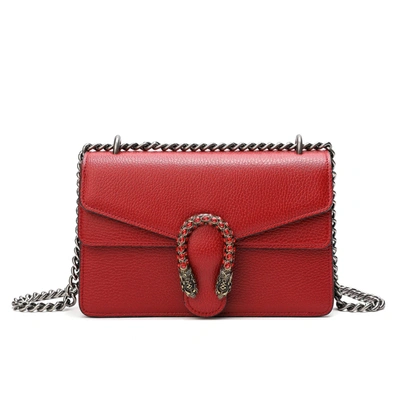 Tiffany & Fred Paris Tiffany & Fred Crystal Dragon Leather Crossbody Bag In Red