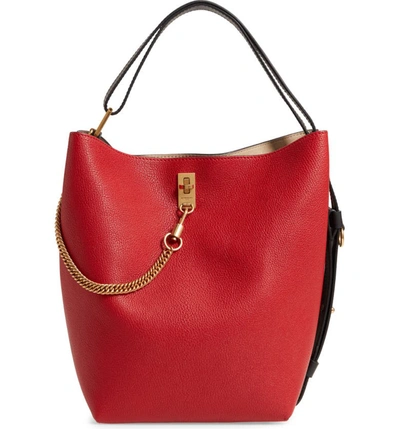 Givenchy Gv Medium Leather Bucket Bag, Bright Red
