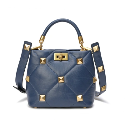 Tiffany & Fred Paris Tiffany & Fred Quilted Sheepskin Leather Crossbody/shoulder Bag In Blue