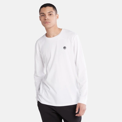 Timberland Men's Tree-logo Long-sleeve T-shirt In White