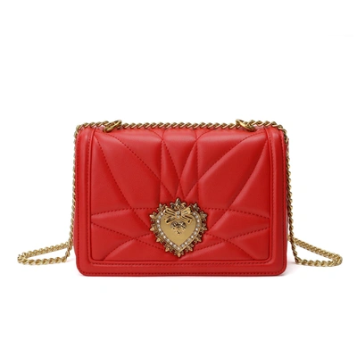 Tiffany & Fred Paris Tiffany & Fred Quilted Sheepskin Heart Shaped Hardware In Red
