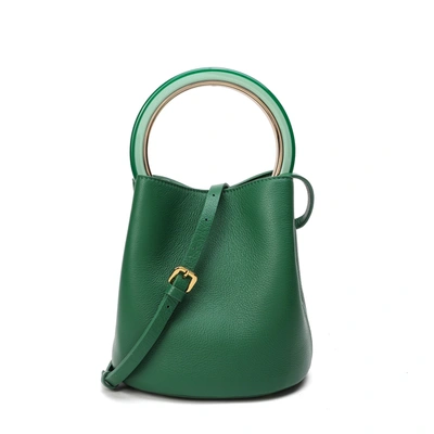 Tiffany & Fred Paris Tiffany & Fred Top-grain Leather Satchel/shoulder Bag In Green