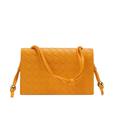 Tiffany & Fred Paris Tiffany & Fred Woven Leather Shoulder Bag/ Clutch In Orange