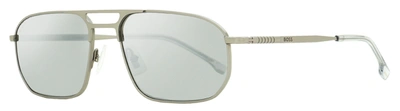 Hugo Boss Men's Runway Sunglasses B1446s R81jt Matte Ruthenium 59mm In White