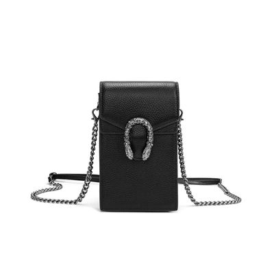 Tiffany & Fred Paris Tiffany & Fred Full-grain Leather Crossbody/ Phone Bag In Black