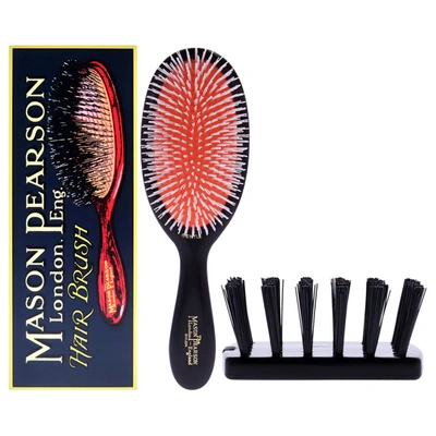 Mason Pearson Pocket Gentle Nylon Brush - Ng2 Dark Ruby By  For Unisex - 2 Pc Hair Brush, Cleaning Br