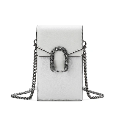 Tiffany & Fred Paris Tiffany & Fred Full-grain Leather Crossbody/ Phone Bag In White