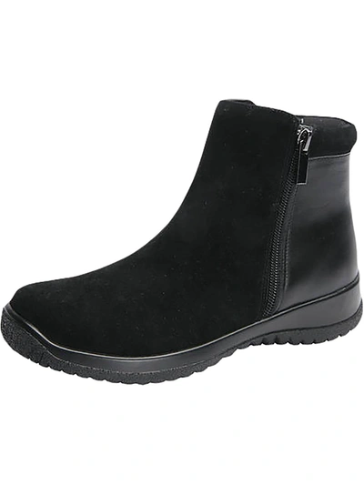 Drew Kool Womens Leather Wedge Ankle Boots In Black