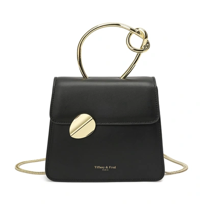 Tiffany & Fred Paris Tiffany & Fred Sheepskin Leather Top-handle Shoulder Bag In Black