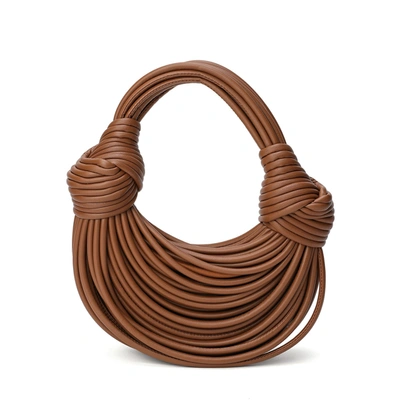 Tiffany & Fred Paris Smooth Leather String Bag In Brown
