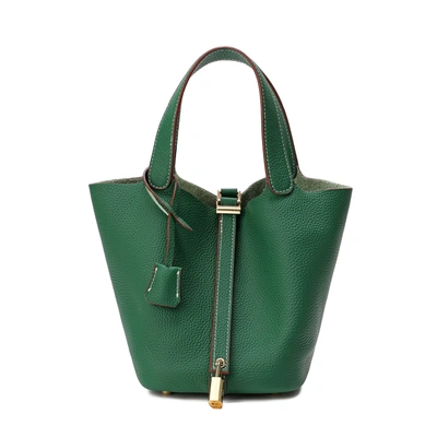 Tiffany & Fred Paris Tiffany & Fred Full-grain Leather Top-handle Bag In Green