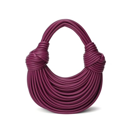 Tiffany & Fred Paris Smooth Leather String Bag In Purple