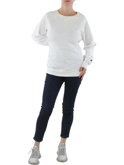 Champion Plus Womens French Terry Active Sweatshirt In White