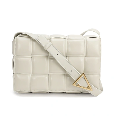 Tiffany & Fred Paris Full-grain Woven Lambskin Leather Puffy Bag In White