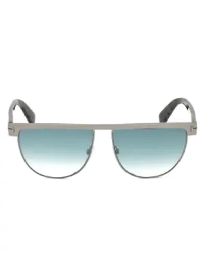 Tom Ford Stephanie 60mm Aviator Sunglasses In Blue