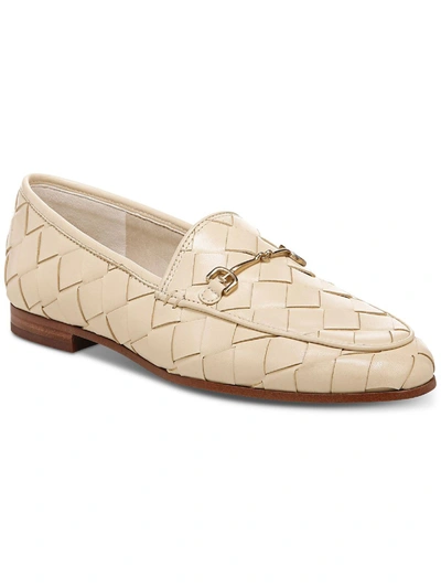 Sam Edelman Loraine Woven Womens Leather Slip On Loafers In White