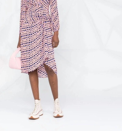 Diane Von Furstenberg Draco Dress In Micro Net Deep Blue In Multi